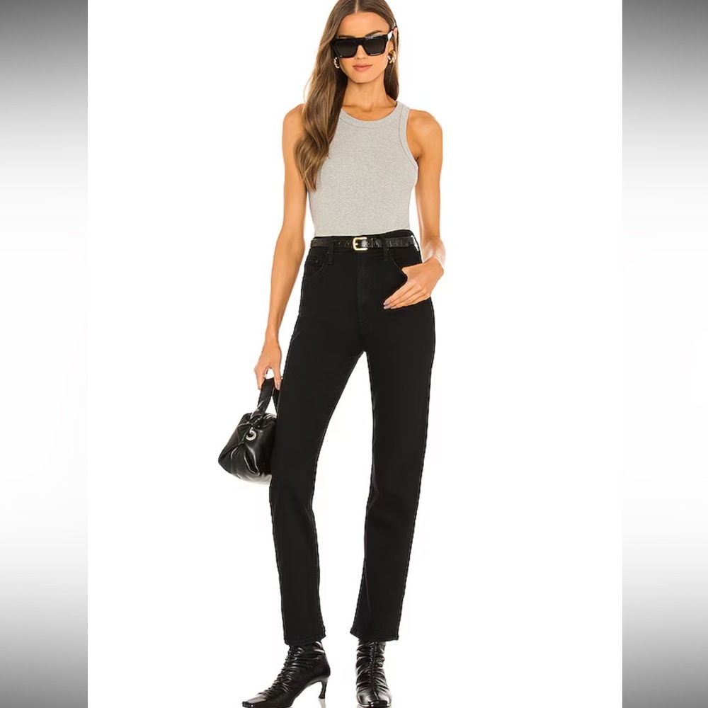 MOTHER The High Waisted Rider Ankle Jean In Not Guilty Womens 26 Black